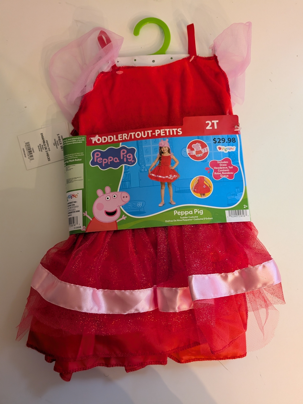 Peppa Pig Toddler Red Peppa Pig Dress Costume - 2T Halloween